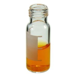 Vials, clear silanized glass,