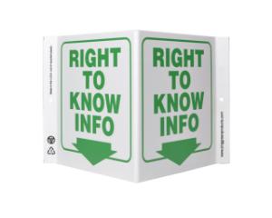 ZING Green Safety Eco Safety Projecting Sign, Right To Know Info, ZING Enterprises