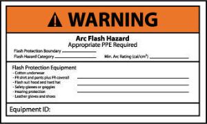 Labels "Arc Flash", National Marker
