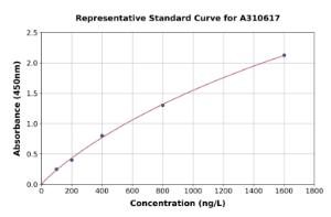 Representative standard curve for Human AUTS2 ELISA kit (A310617)