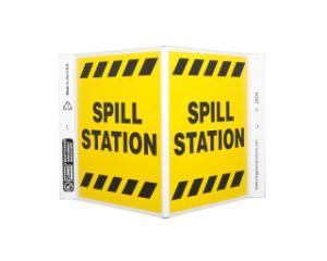 ZING Green Safety Eco Safety Projecting Sign, Spill Station