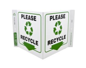 ZING Green Safety Eco Recycle Projecting Sign, Please Recycle, ZING Enterprises