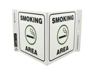 ZING Green Safety Eco Safety Projecting Sign, Smoking Area