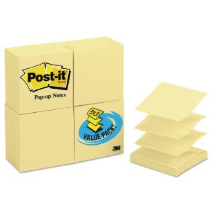 Post-it® Pop-up Notes Original Canary Yellow Pop-Up Refills, Essendant