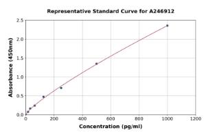 Representative standard curve for Human Attractin ELISA kit (A246912)