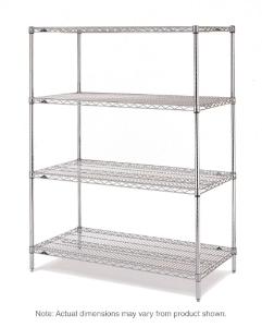 Metro Super Erecta 4-shelf industrial wire shelving unit, stainless steel
