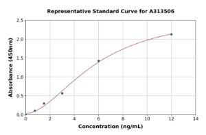 Representative standard curve for human SERPINB12 ELISA kit (A313506)