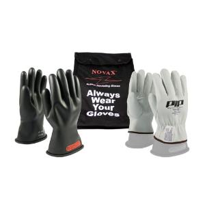 NOVAX® Class 0 Electrical Safety Kits, Black Rubber Insulating Gloves