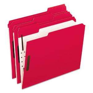 Folder with two fastener, red