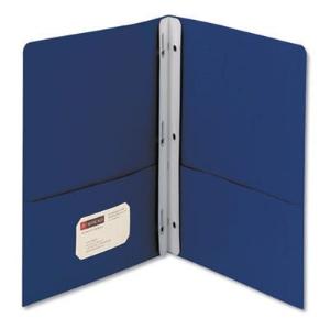 Smead® Heavyweight two-pocket portfolio with tang fasteners, dark blue