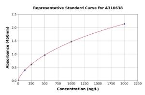 Representative standard curve for Human STOX1 ELISA kit (A310638)