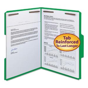 Folder, tab reinforced, green