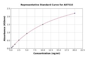 Representative standard curve for Mouse LOX/Lysyl Oxidase ELISA kit (A87510)
