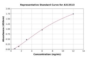 Representative standard curve for human Caspase-4 ELISA kit (A313513)