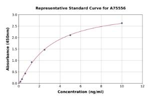 Representative standard curve for Human Calcium-Independent Phospholipase A2 ml PLA2G6 ELISA kit (A75556)