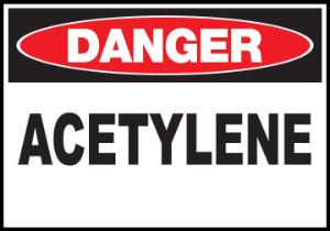 ZING Green Safety Eco Safety Sign DANGER, ACETYLENE