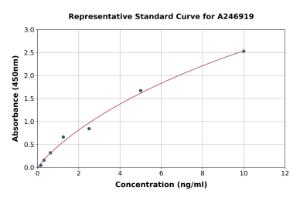 Representative standard curve for Human Parathyroid Hormone Receptor 1/PTH1R ELISA kit (A246919)