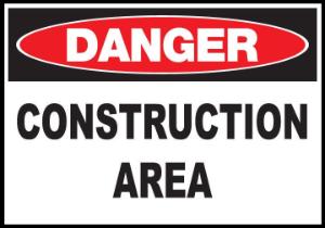 ZING Green Safety Eco Safety Sign DANGER, Construction Area