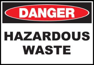 ZING Green Safety Eco Safety Sign DANGER, Hazardous Waste