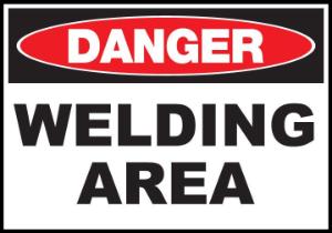 ZING Green Safety Eco Safety Sign DANGER, Welding Area