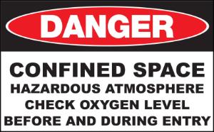 ZING Green Safety Eco Safety Sign DANGER, Confined Space Hazardous Atmosphere Check Oxygen Level Before and During Entry