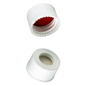 Caps 13 mm screw white sil/red PTFE septa