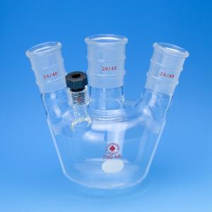 European Style Four-Neck Flasks, Angled Necks, Ace Glass