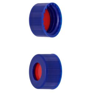 Caps 9 mm screw PTFE/sil/PTFE blue