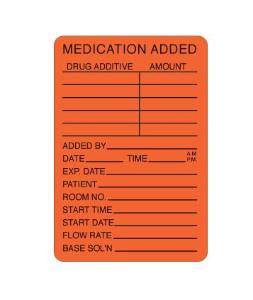 VWR® Labels "Medication Added"
