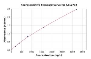 Representative standard curve for Human Syndecan 3 ELISA kit (A312732)