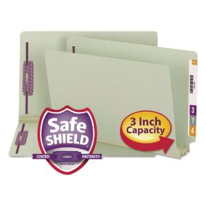 Smead® End Tab Expansion Recycled Pressboard File Folders With SafeSHIELD™ Coated Fasteners