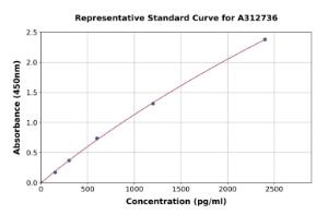 Representative standard curve for Human EEF2K ELISA kit (A312736)