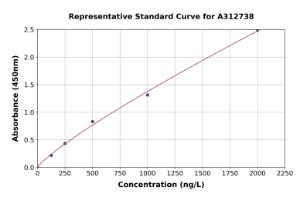 Representative standard curve for Human Stannin ELISA kit (A312738)