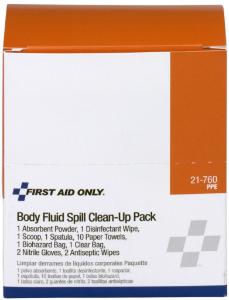 22 Piece Blood borne Pathogen (BBP) Spill Clean-Up Pack, First Aid Only