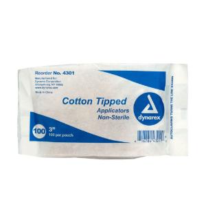 Cotton Tipped Applicators, 3" Wood Shaft, First Aid Only