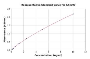 Representative standard curve for Human SLC17A5 ELISA kit (A74999)