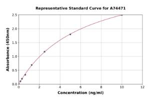 Representative standard curve for Human LC3B ELISA kit (A74471)