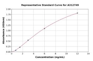 Representative standard curve for Human TMPRSS4 ELISA kit (A312749)