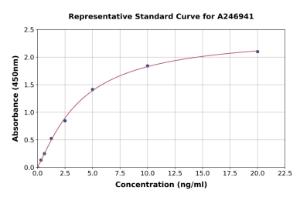 Representative standard curve for Human GPCR GPR116 ELISA kit (A246941)
