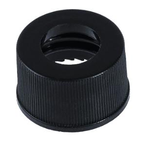 Black phenolic screw cap for waste and wash vial, 13 mm