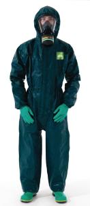 Microchem® by AlphaTec™ 68-4000 Chemical Protection Coveralls with Hood and Ultrasonically Welded and Taped Seams, Ansell