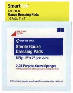 SmartCompliance Sterile Gauze Pads Cabinet Refill, First Aid Only
