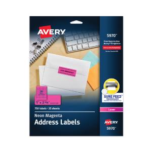 Address labels, neon magenta