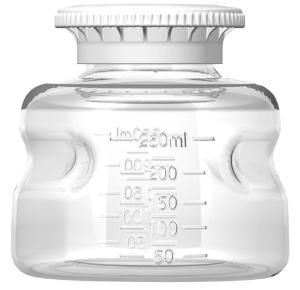 Bottle and Cap, 250 ml, Polystyrene, Sterile