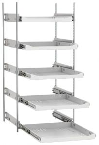 VWR Premium lab single door - 5 drawer production kit, stainless steel