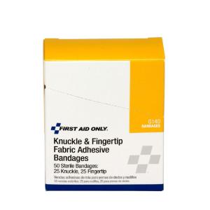 Assorted Fabric Bandages (25 Knuckle, 25 Fingertip), First Aid Only