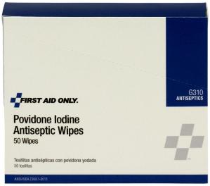 PVP Iodine Wipes, First Aid Only