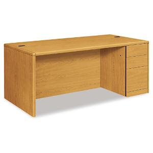 HON® 10700 Series Single Pedestal Desk with Full-Height Pedestal on Right, Essendant LLC MS