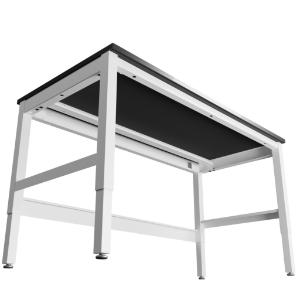 Lab table suspended cabinet rail