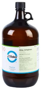 J.T.BAKER® BRAND ETHER ANHYDROUS 4L AMBER GLASS BOTTLE